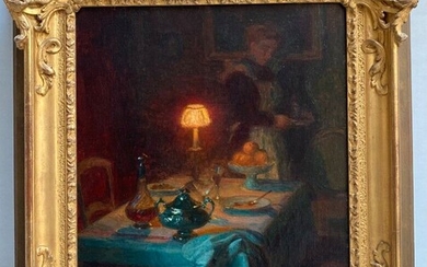 Jules Alexandre GRÜN (1868-1934) La bonne, 1906. Huile sur toile signée et datée en bas...