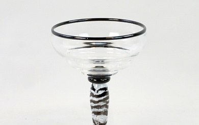 KJELL ENGMAN. Bowl on foot, glass, from the series “Safari”, Artist Collection, Kosta Boda, designed 1994, signed.
