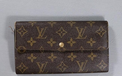 LOUIS VUITTON Leather Wallet, Used, Classic Monogram