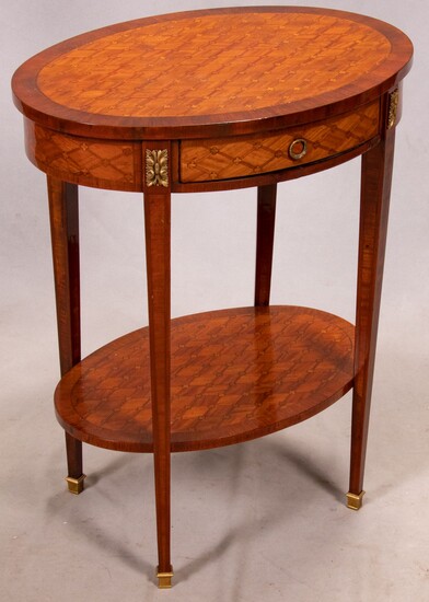 LOUIS XVI STYLE FRUITWOOD SIDE TABLE, H 29", W 24"