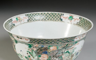 Large Chinese famille verte bowl