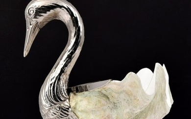 Large Shell Swan Sculpture, Manner of Binazzi Foresto