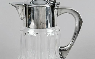 Large juice jug with silver mount, so called Kalte Ente, German, 20th c., maker's mark Gebr. Deyhle