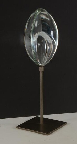 Livio Seguso Murano glass and steel sculpture signed