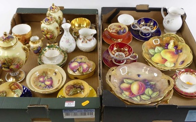 Lot details Two boxes of miscellaneous cabinet china to include...