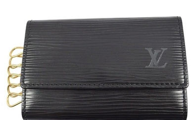 Louis Vuitton Black Epi Multicles 6 Key Case M63812 Small Good MI1913