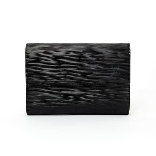 Louis Vuitton - a black epi Porte-Tresor Etui wallet.
