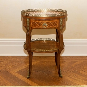 Louis XV French Inlaid & Bronze Mounted Side Table
