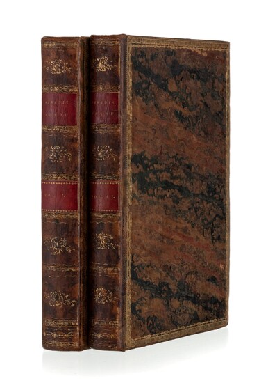 MILTON, Le Paradis perdu, poëme. Paris, Maisonneuve, 1792. 2 vol. grand in-4°, relié plein jaspé, dos lisse et triple encadrement doré