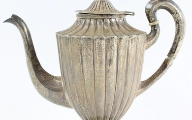 Maciel Mexican Sterling Silver Fluted Coffee Pot