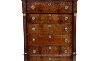 Mahogany tall chest of drawers