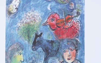 Marc Chagall (1887-1985) "L'Été", color offset lithograph, Collection Christie's Images,...