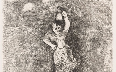 Marc Chagall (1887-1985) La Laitière et le pot au lait. (Pl. 75 pour les Fables...