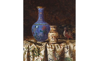 Max Schoedl, Vienna 1834 - 1921 Vienna, Still life with Asian objects