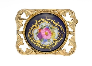 Meissen brooch silver 875/000 gilded, unmarked, expertized, with...