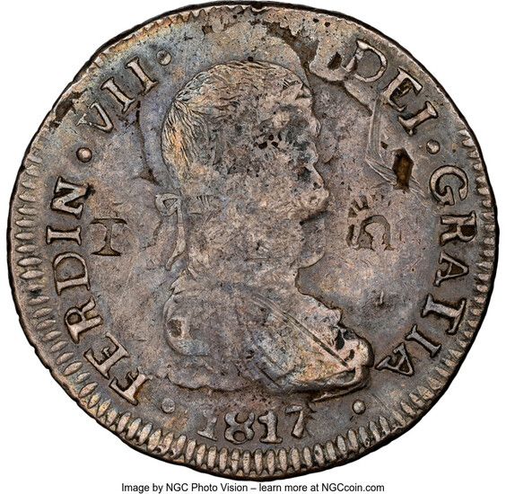Mexico: , Chihuahua. War of Independence - Ferdinand VII 8 Reales 1817 Ca-RP XF Details (Obverse Scratched) NGC,...