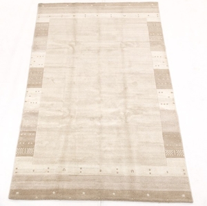 Mid-Century Modern Design Hand-Knotted Gabbeh Sari (Bamboo) Silk Carpet