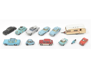 [Model cars] 12 Tri-ang Spot On models (1) Volvo 122S w. sliding roof. (2) Consul...