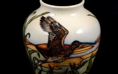 Moorcroft pottery vase, Call of the Curlew, trial