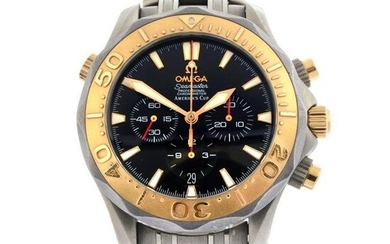 OMEGA - a Seamaster 'America's Cup' chronograph bracelet watch. Titanium case with bi-metal