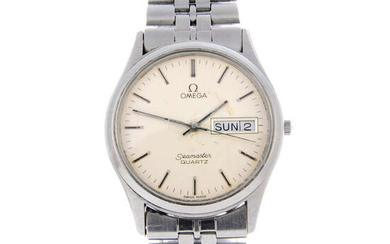 OMEGA - a gentleman's stainless steel Seamaster bracelet watch.