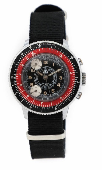 Ollech & Wajs A wristwatch of chrome plated metal. Model Sport. Mechanical...