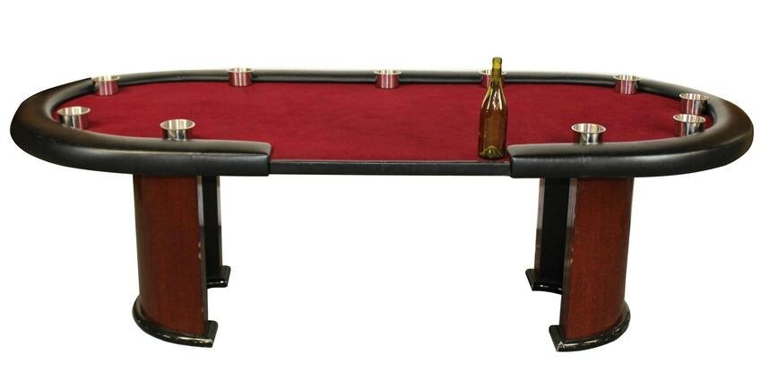Oval double pedestal poker or game table