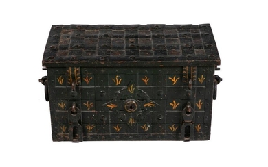 PAINTED IRON STRONG BOX