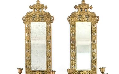 PAIR OF EARLY 20TH C. BRONZE CANDLE SCONCES