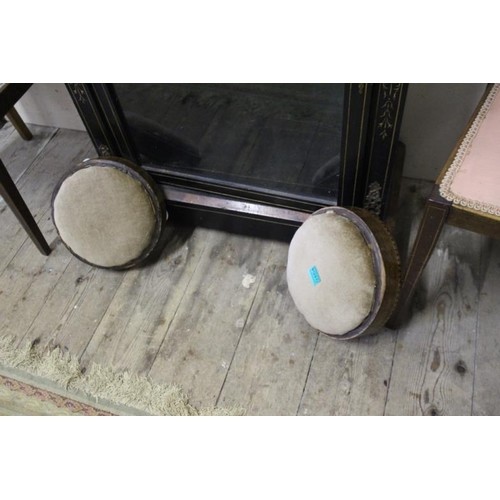Pair of Victorian Inlaid Walnut Footstools