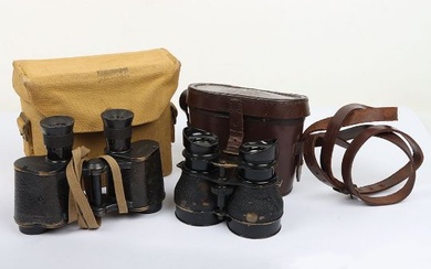Pair of WW2 British Officers Binoculars in Webbing Carry Case