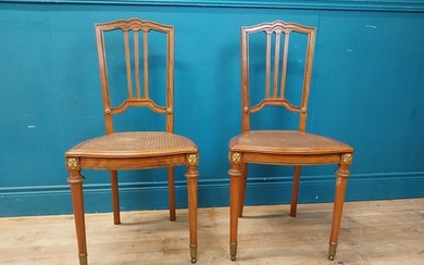 Pair of exceptional quality French Edwardian satinwood side ...