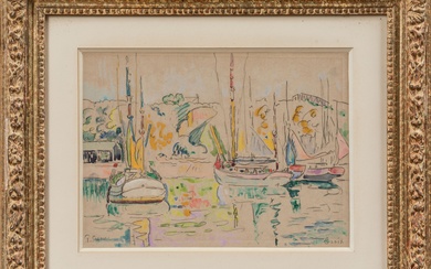 Paul SIGNAC (1863-1935). "Groix". Aquarelle et crayon sur papier titrée en bas à droite. Signature...
