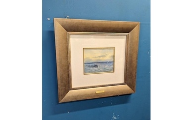 Percy French Coastal scene watercolour mounted in frame {pic...