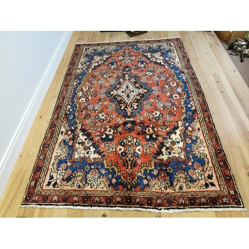 Persian Sarouk hand knotted wool carpet { 240cm L X 150cm W ...