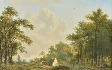 Pieter Gerardus Van Os (Dutch 1776-1839), Cattle and livestock by a country cottage