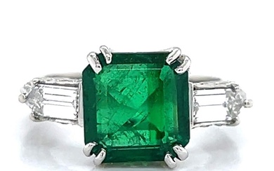 Platinum 3.27 Ct. Emerald & Diamond Ring