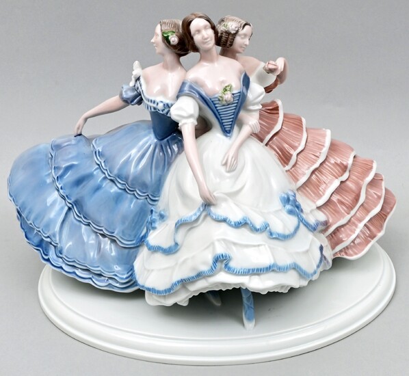 Porzellan Gruppe Rosenthal, 3 Ballerinas / Porcelain figure, Rosenthal