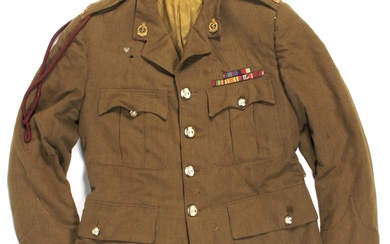 QE2 Royal Army Medical Corps major's jacket with medals ribbons. Some damage