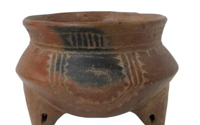 Rattle Leg Pre-Columbian Tripod Bowl Pottery Clay