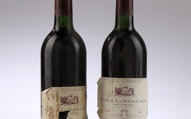 Red wine. 2 fl. Chateau La Tour Carnet Haut Medoc 1987 (2)