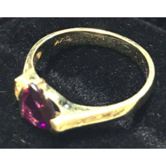 Rhodolite Garnet Diamond Gold Ring