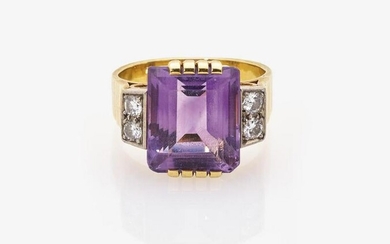 Ring with amethyst and brilliants Germany, 1950s