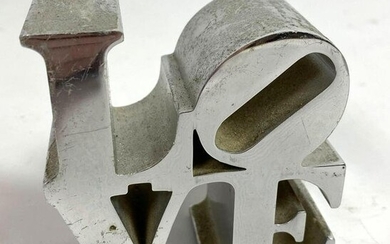 Robert Indiana Style Love Milled Aluminum Paper Weight