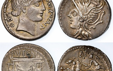 Roman Republic, A Pair of Denarii (2): i) AR Denarius (104 BC), issued by C. Coelius Caldus, he...