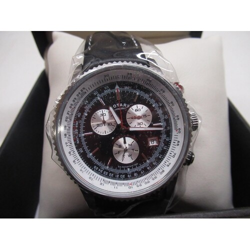 Rotary Chronospeed quartz chronograph type wristwatch with d...
