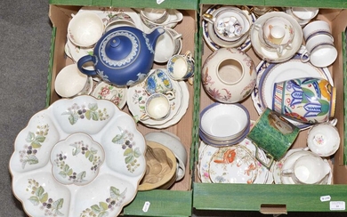 Royal Doulton 'Monmouth' pattern part teaset, Paragon China tablewares, Poole Pottery vase and