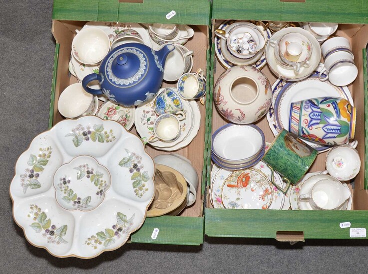 Royal Doulton 'Monmouth' pattern part teaset, Paragon China tablewares, Poole Pottery vase and