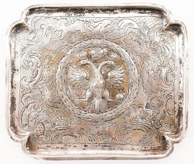 Russian 18th Cent. Silver Repousse Sweet Meat Tray