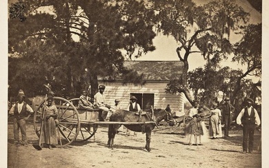 (SLAVERY & ABOLITION.) [Henry P. Moore, photographer.] Enslaved workers on a South Carolina